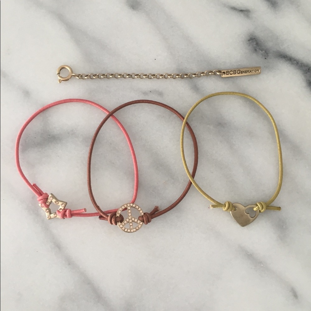 BCBG layering bracelets